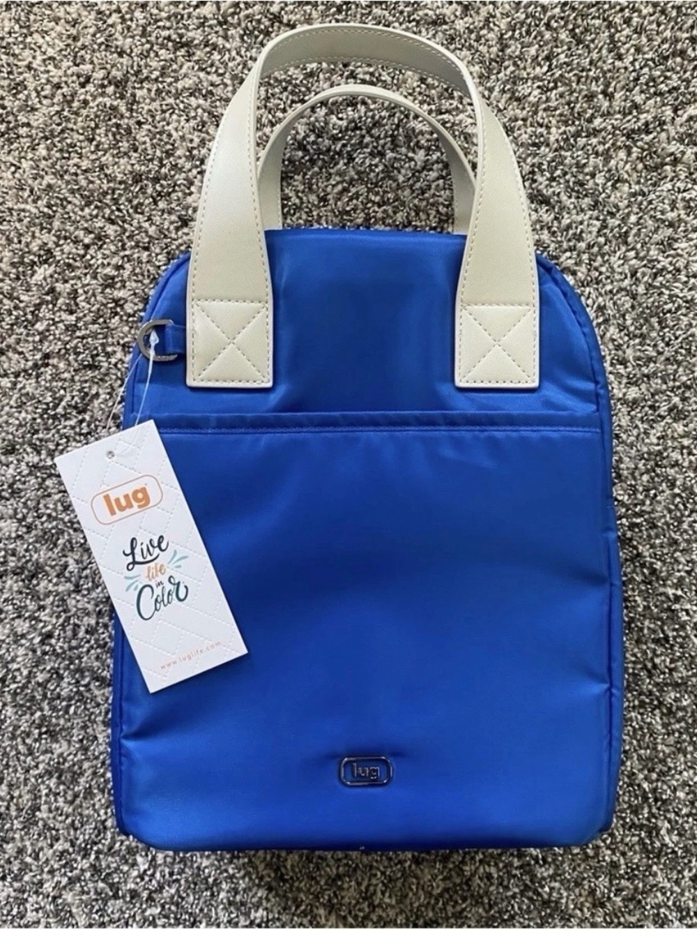 Lug Meringue Lunch Tote Blue Insulated Bag NWT Travel Work School Cute Compact